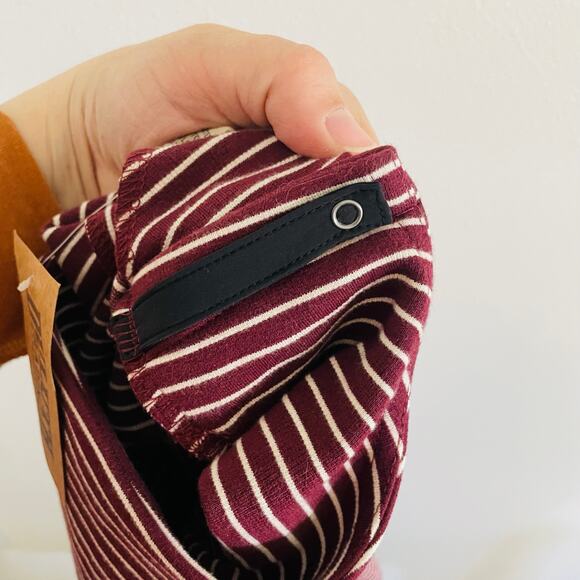 NWT Duluth Trading Ponte Pro Long Sleeve Boat Neck Dress XXL Striped Maroon Knee - Picture 7 of 10